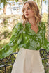 Polare Floral Ventura Split Neck Button Blouse